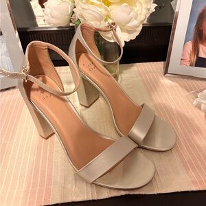 A New Day Silver Ankle Strap Heels